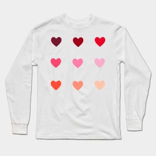 Mini Valentines Hearts Sticker Pack Long Sleeve T-Shirt